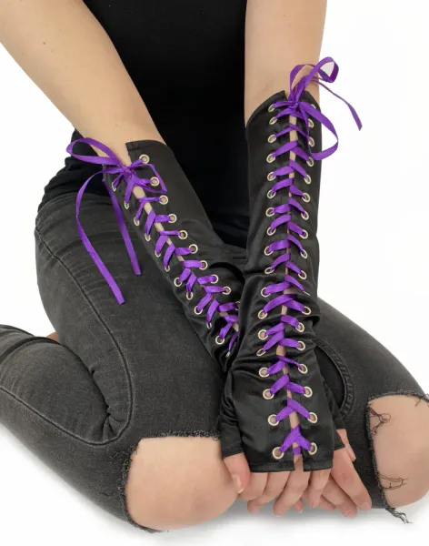 Hovedbilde Lace Up Gloves Purple