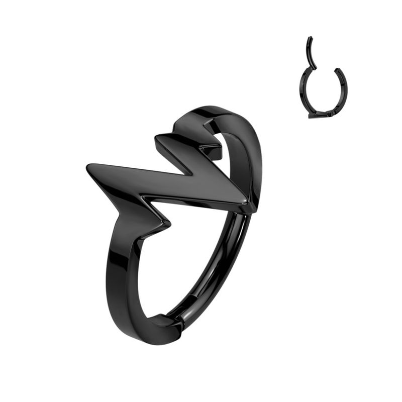Heartbeat Hinged Ring Black