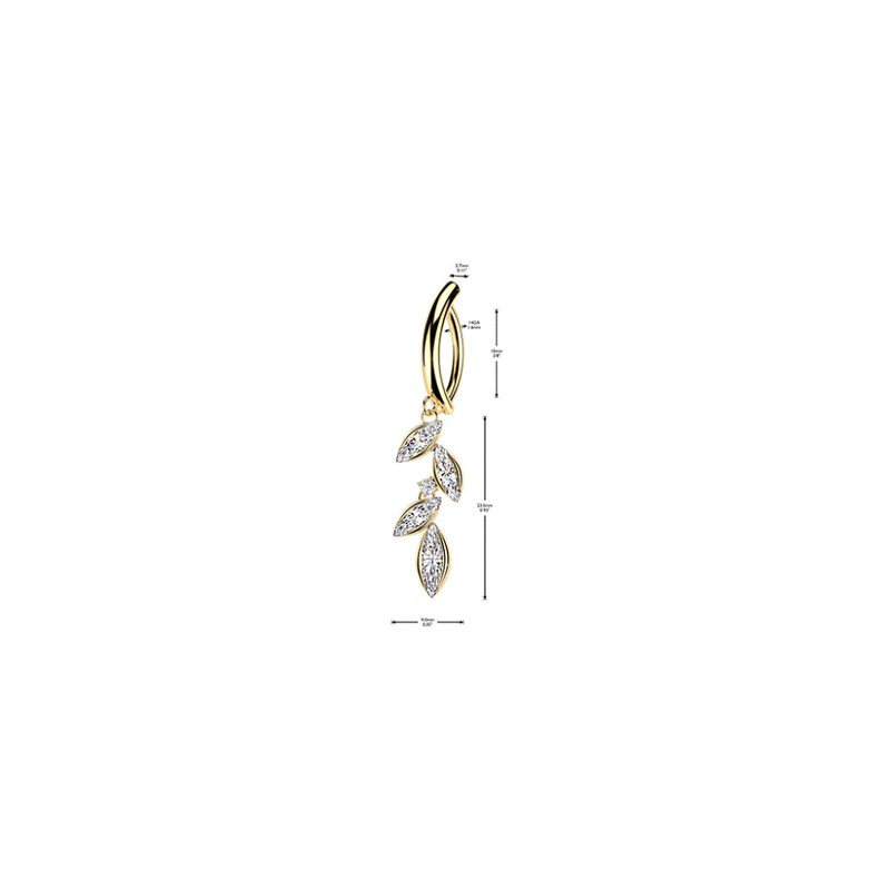 Sylvia Leaf  Dangle Belly Ring 