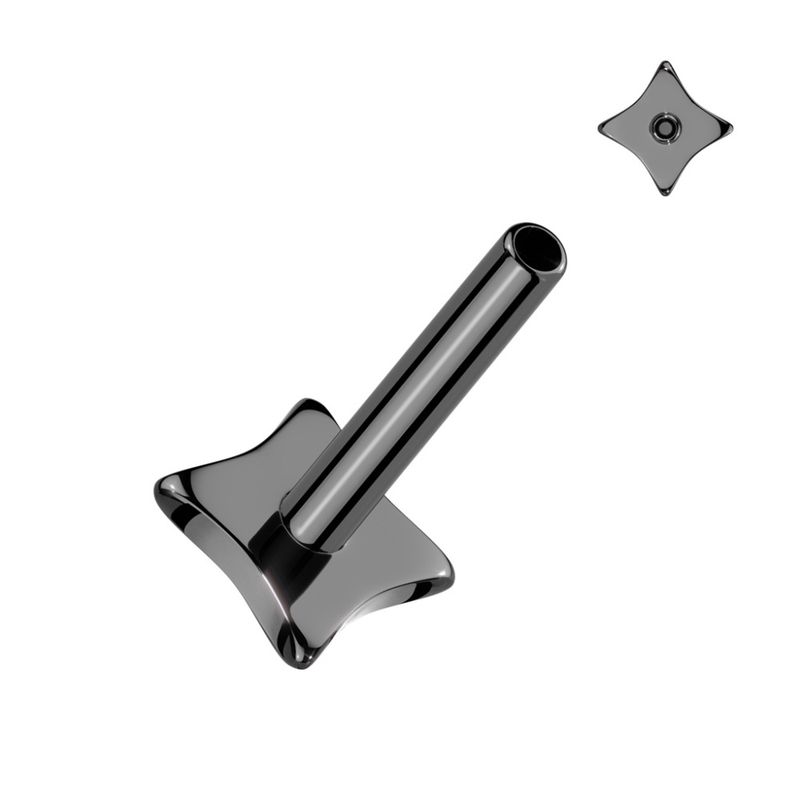 Push-fit Threadless Diamond Labret Black