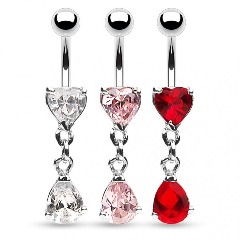 Heart Drop Belly Ring