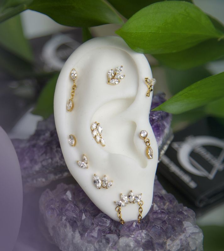 Danielle Double Push-fit Gold Clear