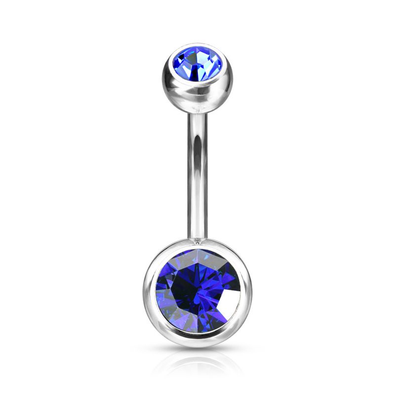 Petite Titanium Belly Ring Dark Blue