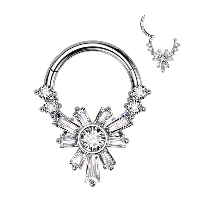 Hoofdbeeld Ra Flower Hinged Ring Clear