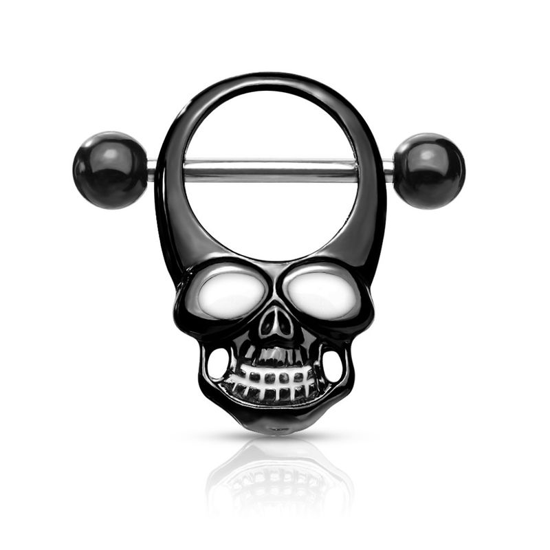 Skull Nipple Shield Black