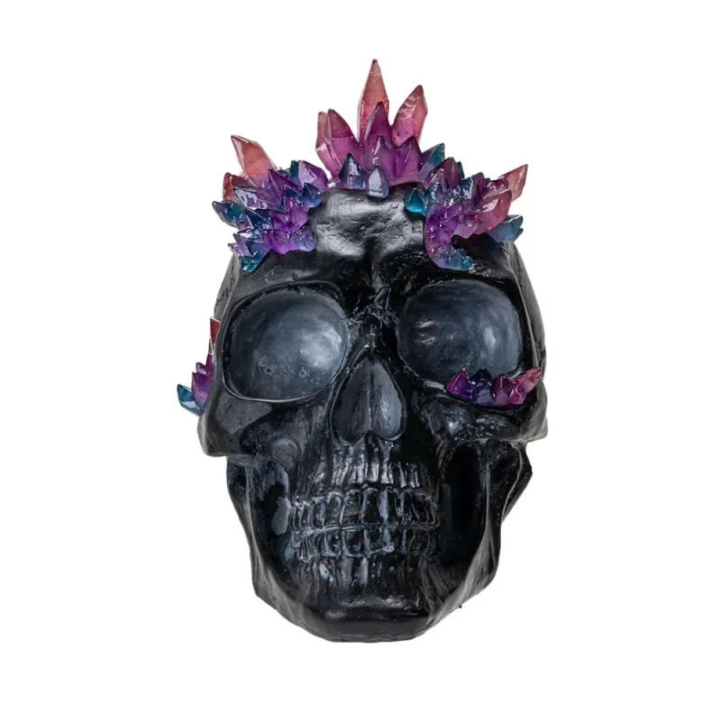 Black Skull With Crystals Big