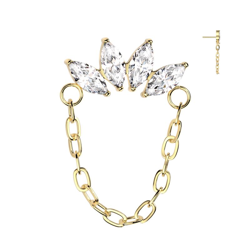 Danielle Fan Chain Push-fit Gold Clear