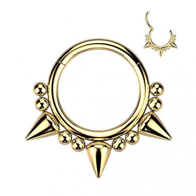 Hoofdbeeld Drac Spikes Hinged Ring Gold