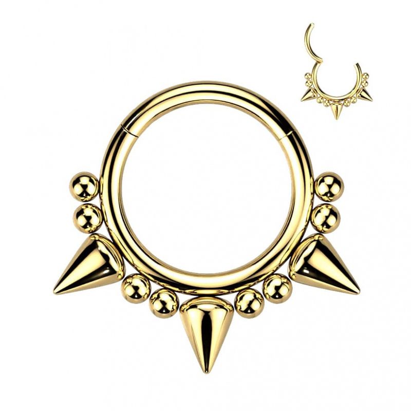 Drac Spikes Hinged Ring Gold