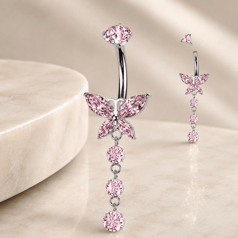 Alexa Crystal Butterfly Belly Ring
