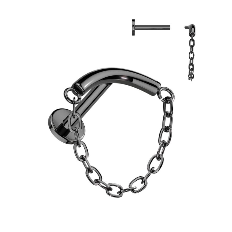 Lynx Chain Internally Threaded Labret Black