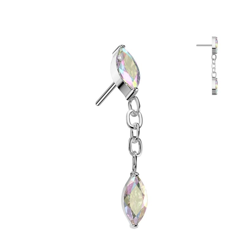 Danielle Dangle Chain Push-fit Aurora Borealis