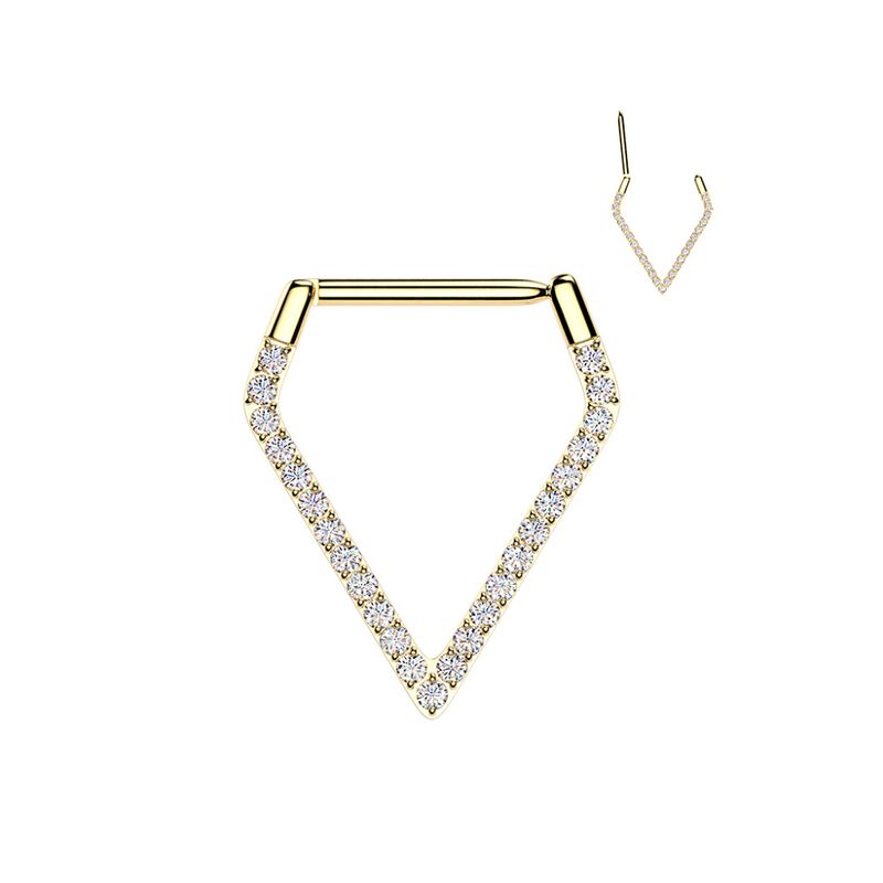 Zelda Zoe Hinged Ring Gold Clear