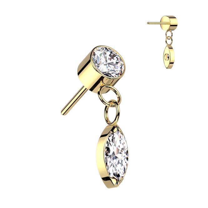 Main Image Danielle Dangle Push-fit Gold ...