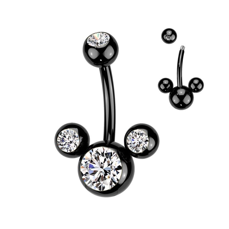 Mouse Belly Ring Black Clear