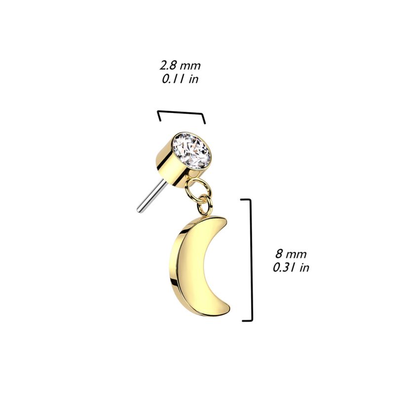 Moon Dangle Push-fit Black Vitrail Medium