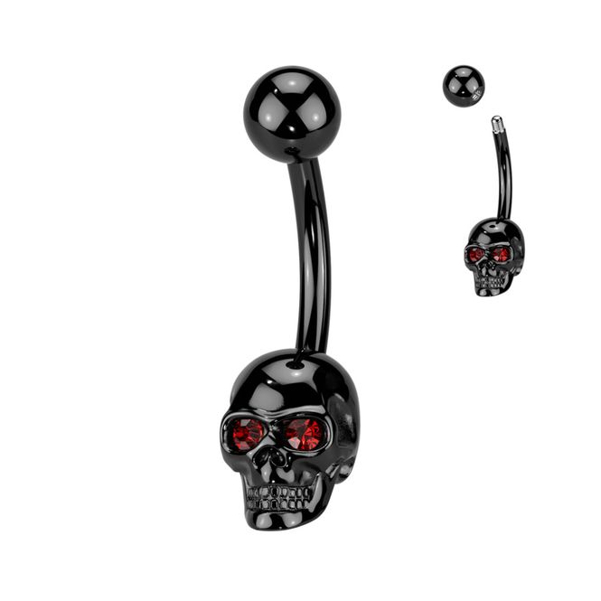 Hovedbilde Skull Belly Ring Black