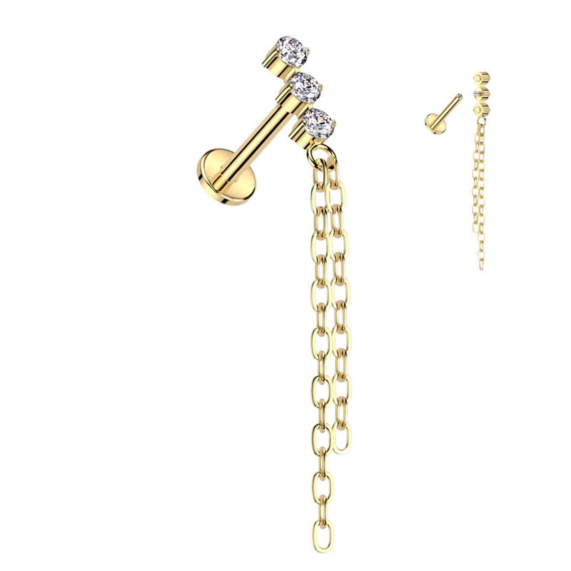 Lynx Cleo Internally Threaded Labret Gold Clear