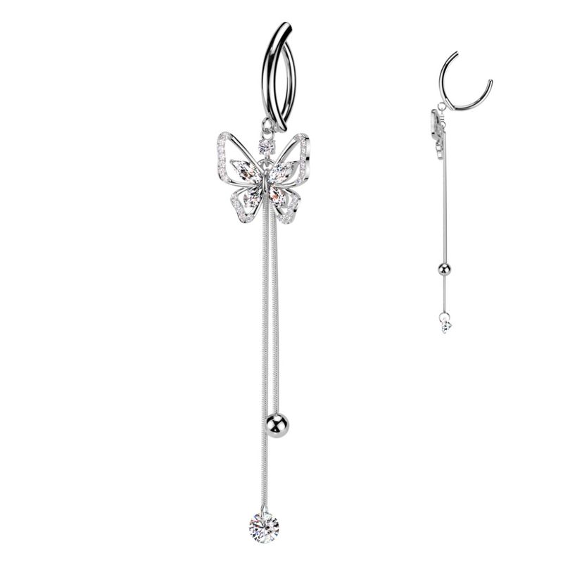 Sylvia Big Butterfly Dangle Belly Ring 