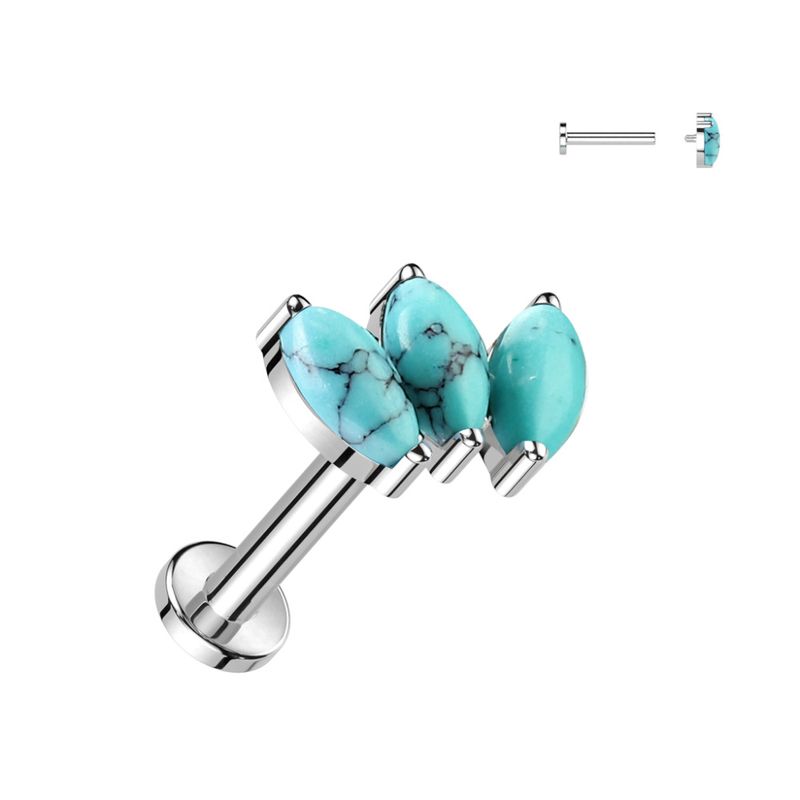 Selma Turquoise Internally Threaded Labret