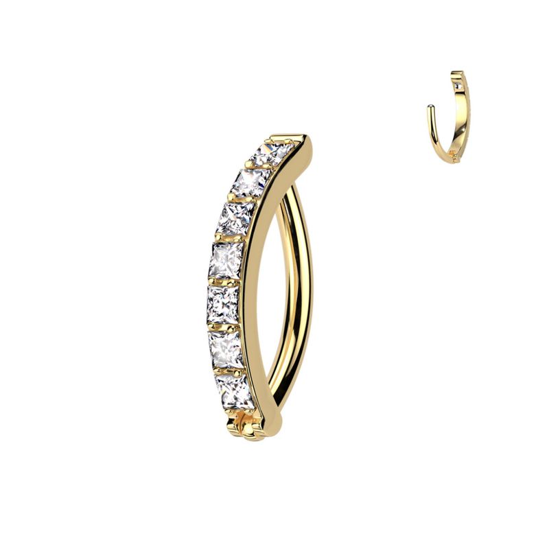 Sylvia Lynx Hinged Ring Gold Clear