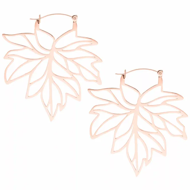 Hovedbilde Autumn Leaf Hoops Rose Gold